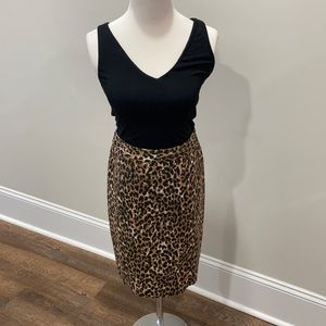 Loft leopard print high waisted skirt size 0.